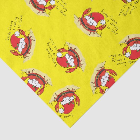 かわいいカニのクリスマスおもしろいホリデーサンタカートゥー 薄葉紙 (詳細)