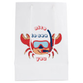 かわいいカニのシュノーケルマンガあなたにぴったりの海 ミディアムペーパーバッグ (裏面)