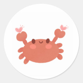 かわいいカニのシール ラウンドシール