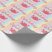 かわいいカニのスイートな海洋生物の動物の夏の結婚式 ラッピングペーパー (角)