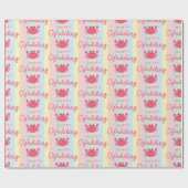 かわいいカニのスイートな海洋生物 夏の結婚式 ラッピングペーパー (フラット)