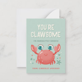 かわいいカニのバレンタインデーカード（教室用） ノートカード