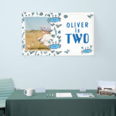 かわいいカニの動物シェルボーイ写真第2誕生日 横断幕 (トレードショー)