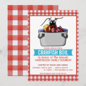 かわいいカニの煮込み家族再会海鮮パーティー 招待状 (正面/裏面)