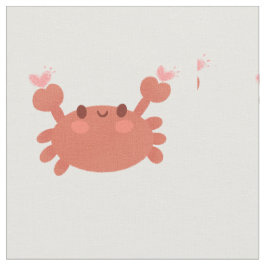 かわいいカニの生地 ファブリック