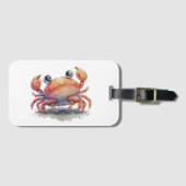 かわいいカニの荷物タグ ラゲッジタグ (正面横)