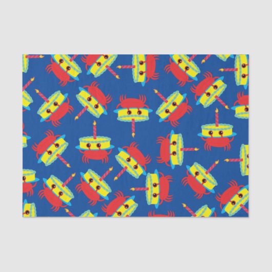 かわいいカニビーチキッズバースデーパーティー 薄葉紙 (正面)