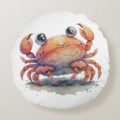 かわいいカニ丸い枕 ラウンドクッション (正面)