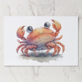 かわいいカニ大きな涙ぐみランチョンマット ペーパーパッド (正面)
