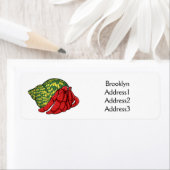 かわいいカニ漫画のイラストレーション ラベル (インサイチュ)