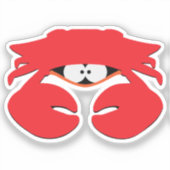 かわいいカニ透明防水ビニールシール シール (正面)