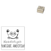 かわいいカニ |この本は書名に属する ラバースタンプ (押印)