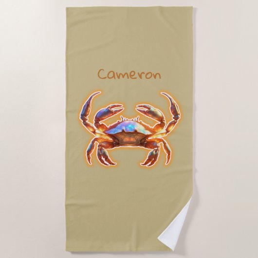 かわいいカニ ビーチタオル (正面)