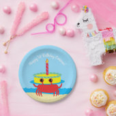 かわいいカニ ビーチ 1歳の誕生日パーティー ペーパープレート (パーティー)