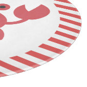 かわいいカニ – 赤と白ストライプのパーソナライズされた カッティングボード (角)