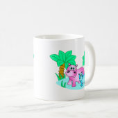 かわいいカバお母さんおよびベビーの水泳 コーヒーマグカップ (正面右)