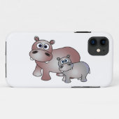 かわいいカバのお母さんおよびベビー Case-Mate iPhoneケース (裏面(横))