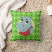 かわいいカバのキャラクター クッション (ブランケット)