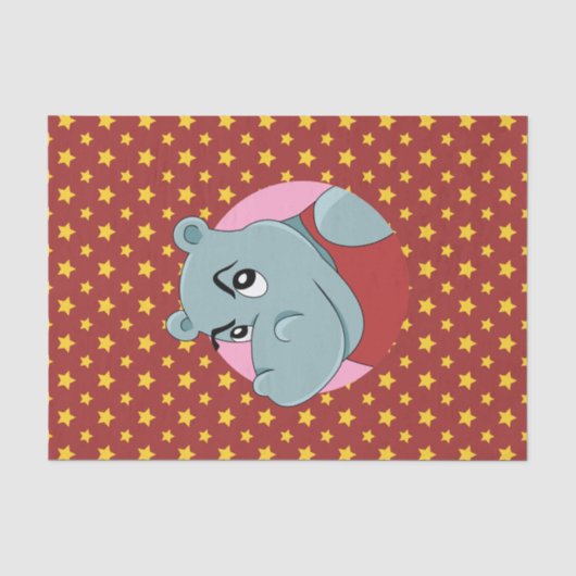 かわいいカバのキャラクター 薄葉紙 (正面)
