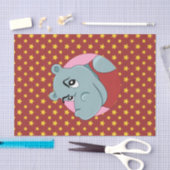 かわいいカバのキャラクター 薄葉紙 (クラフト)