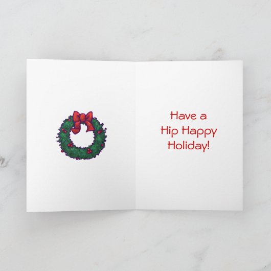 かわいいカバの休日の挨拶状 シーズンカード (内部)