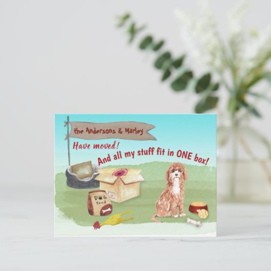 かわいいカバプー犬のおもちゃを動かす新しい家    ポストカード (スタンド正面)