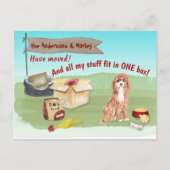 かわいいカバプー犬のおもちゃを動かす新しい家    ポストカード (正面)