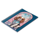 かわいいカバリエールキングチャールズパステルステンドグラス ノートブック (左側)