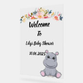 かわいいカバ赤ちゃんシャワーアクリルのサイン アクリルサイン (傾斜)