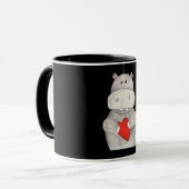 かわいいカバ ハイポポタマスがハートを持っている | 愛のカバ マグカップ (正面左)