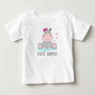かわいいカバ ベビーTシャツ