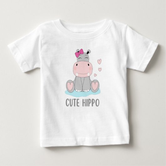 かわいいカバ ベビーTシャツ (正面)