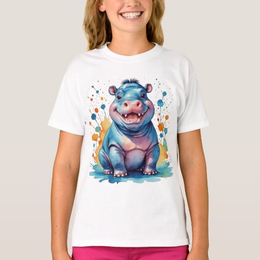かわいいカバ Tシャツ (正面)