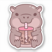 かわいいカビゴン+タピオカティー シール (正面)