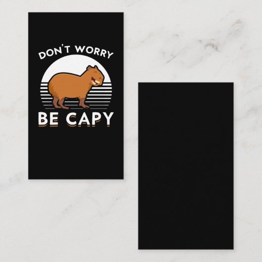 かわいいカピおもしろいバラ動物 名刺 (正面/裏面)