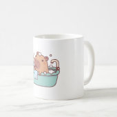 かわいいカピバラがお風呂に入る コーヒーマグカップ (正面右)