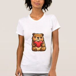 かわいいカピバラがハートを持つ カピバラ かわいい Tシャツ