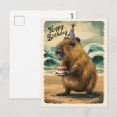 かわいいカピバラさん、お誕生日おめでとう！ ポストカード (正面/裏面)