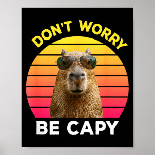 かわいいカピバラでリラックス Funny Capybara ポスター