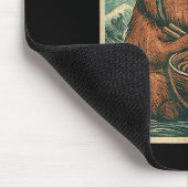 かわいいカピバラと亀バックパックラーメンかわいいキャップ マウスパッド (コーナー)