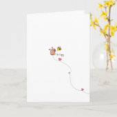 かわいいカピバラと蜂のバレンタインカード カード (黄色い花)