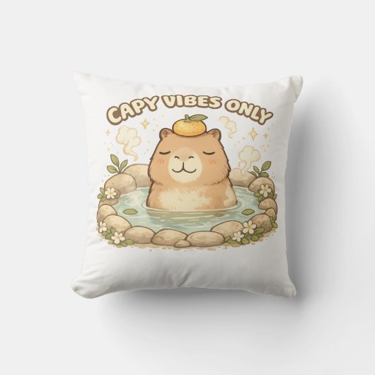 かわいいカピバラのカピバイブス クッション (正面)