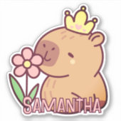 かわいいカピバラのキャラクター シール (正面)