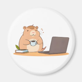 かわいいカピバラのコーダーコーヒーラップトップデザイン マグネット