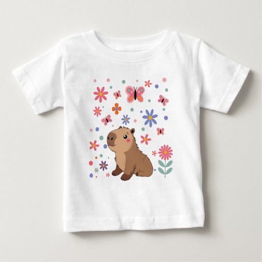 かわいいカピバラのシャツ ベビーTシャツ (正面)