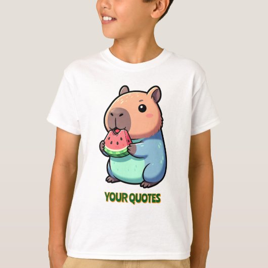 かわいいカピバラのスイカ Tシャツ (正面)