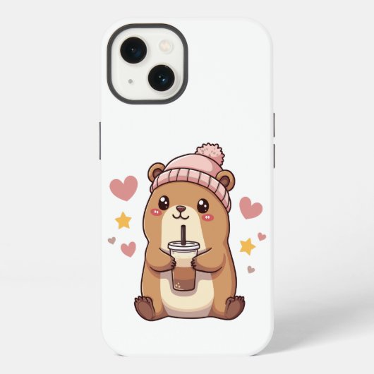 かわいいカピバラのスマホケース iPhoneケース (裏面)