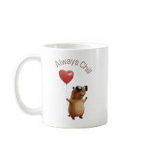 かわいいカピバラのバレンタインのコーヒーマグカップ Always Chill