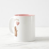 かわいいカピバラのバレンタイン コーヒー マグカップ ずっと愛してる (正面左)