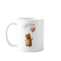 かわいいカピバラのバレンタイン コーヒー マグカップ ずっと愛してる